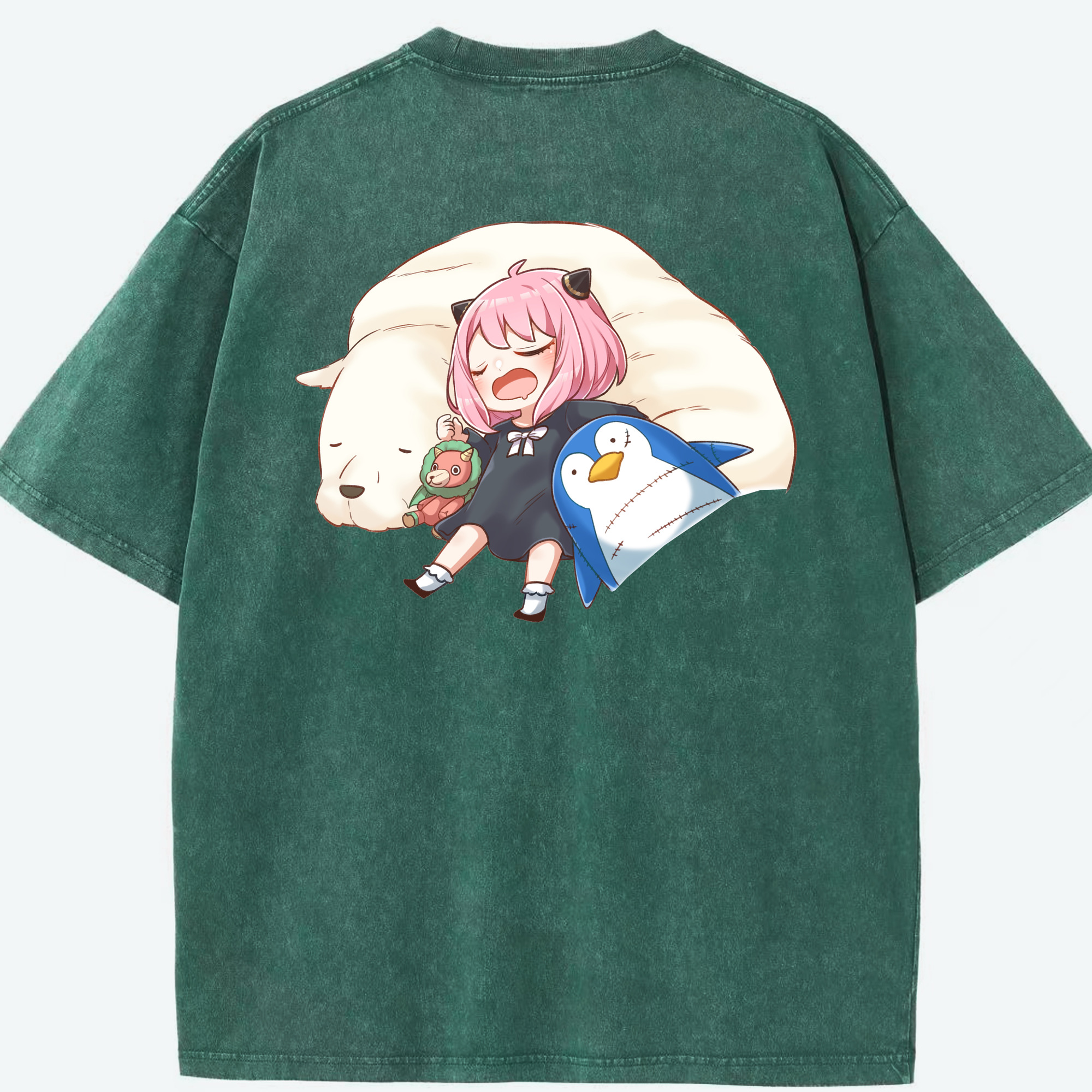 （画像用） SPY×FAMILY间谍家家酒 綿100% ヴィンテージ風 半袖Tシャツ（背面プリント）